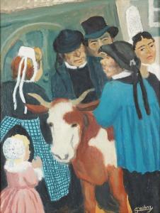 CAVENG Jean 1905-1993,Marché aux vaches,Ruellan FR 2021-09-11