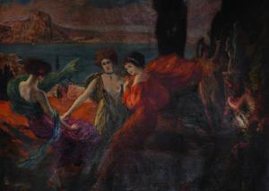 CAZES Clovis 1883-1918,A Fantasy Scene, with Maidens Dancing,John Nicholson GB 2014-11-05