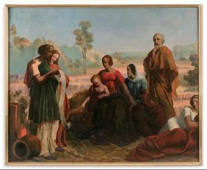 CAZES Romain 1810-1881,Ruth et Booz, ancêtres du Christ,Tajan FR 2021-12-16