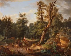 CAZIN Jean Baptiste 1782-1830,Paysage de fôret animé,Beurret Bailly Widmer Auctions CH 2022-11-04