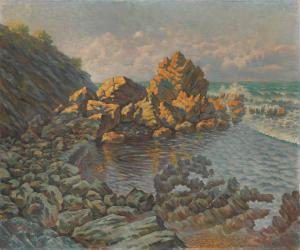 CECCHI Lorenzo 1864-1940,Marina con scogli,1920,Farsetti IT 2019-11-29