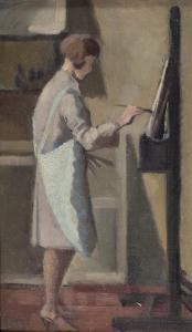 CECCHI PIERACCINI Leonetta 1882-1977,Autoritratto mentre dipinge,1925,Babuino IT 2019-06-19