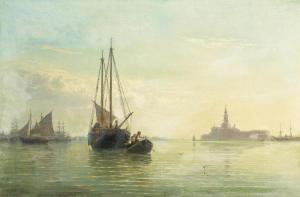 CECCHINI Giulio 1832,Ships in the Venetian Lagoon,Van Ham DE 2016-05-13