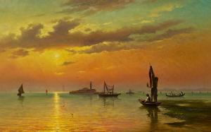 CECCHINI PRICHARD Eugenio 1831-1896,Evening at Venice Lagoon,Van Ham DE 2020-05-28