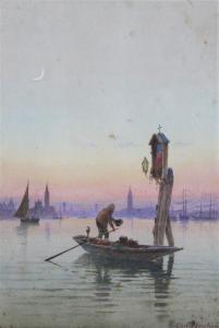 CECCHINI PRICHARD Eugenio 1831-1896,Sunset view from Lido, Venice,Gorringes GB 2016-05-17