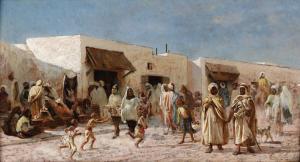 CECCONI Eugenio 1842-1903,Mercato del pane, Tunisi,1875,Cambi IT 2024-03-28