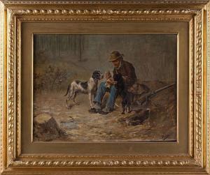 CECCONI M,A hunter resting with his dogs,Florence Number Nine IT 2015-06-03