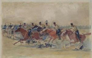 CENNI Quinto 1845-1917,La carica, eserciti a cavallo,Galleria Pananti Casa d'Aste IT 2016-04-16