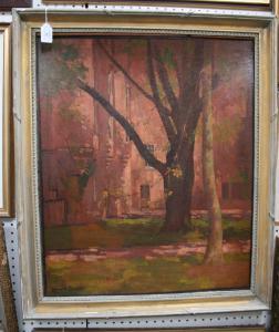 CENTER Edward K 1903,View of a Building through Trees,Tooveys Auction GB 2010-05-18