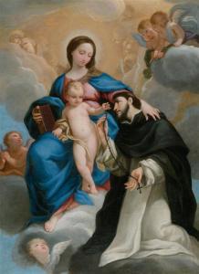 CEREZO Mateo II 1635-1685,Madonna and Child with Saint Dominic.,Galerie Koller CH 2012-09-18