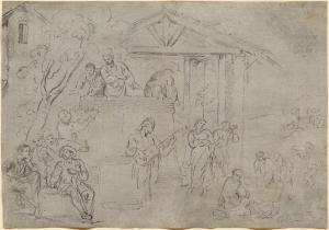 CERQUOZZI Michelangelo 1602-1660,Wine festival with musicians,Galerie Koller CH 2024-03-22