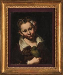 CERUTI Giacomo Antonio Melchiorre,Ritratto di fanciulla in costume con pappagallino,Cambi 2023-06-27