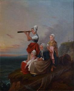 CESAIRE C 1800-1800,L"attente, femme de marin sur la falaise,Rennes Encheres FR 2013-06-10