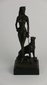 CESARO 1900-1900,Egyptienne érotique tenant en laisse une panthère,Art Valorem FR 2024-01-26
