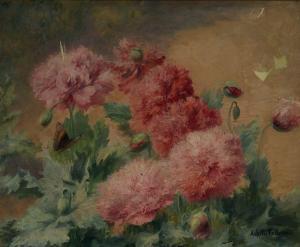 CESBRON Achille Théodore 1849-1915,Fleurs et papillons,Lucien FR 2023-01-21