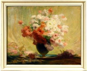 CESBRON Achille Théodore 1849-1915,Nature morte au vase de fleurs et aux,Hotel des ventes Giraudeau 2020-03-14