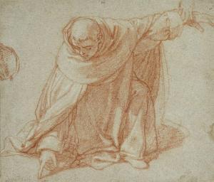 CESI Bartolomeo 1556-1629,St Peter Martyr writing on the ground,19th Century,Rosebery's 2022-11-16