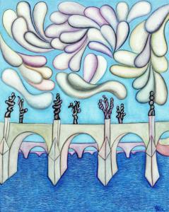 CHABA Karel 1925-2009,Bridges and clouds,1990,Art Consulting CZ 2024-03-10
