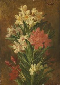 CHABAL DUSSURGEY Pierre Adrien 1819-1902,Rot und weiß blühender Oleander,Ketterer DE 2014-11-21