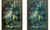 CHABAL DUSSURGEY Pierre Adrien 1819-1902,vases de fleurs aux mimosas,De Maigret FR 2006-03-24