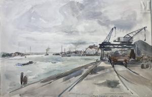 CHABAN Heran 1887-1939,Deux vues du port de Nantes,1936,Artprecium FR 2022-03-25