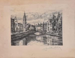 CHABRIDON Jean Joseph,Bruges : Pont du cheval - Bruges : Quai du Rosaire,Rossini 2023-01-17
