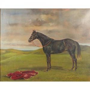 CHADBURY M.E,Study of a race horse in a landscape setting,1956,Eastbourne GB 2016-11-12