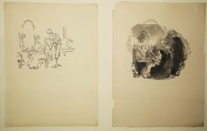 CHADEL Jules 1870-1942,Femme coiffée par la Mort (2 oevres),Eric Caudron FR 2023-05-26