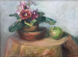 CHADWICK ARRIDGE Irene Margaret,Still Life of Flower and Apple,20th century,Duggleby Stephenson (of York) 2023-02-03