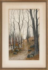 CHAFFEE Samuel R 1850-1920,Birches along a path,Eldred's US 2020-01-24