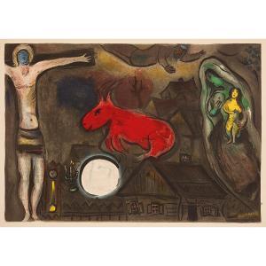 CHAGALL Marc 1887-1985,CHRIST ET ANE ROUGE,1950,Tajan FR 2019-05-29