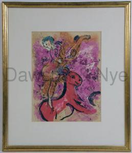 CHAGALL Marc 1887-1985,WOMAN CIRCUS RIDER ON RED HORSE,1957,Nye & Company US 2009-03-11