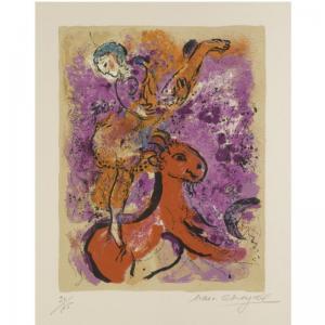 CHAGALL Marc 1887-1985,WOMAN CIRCUS RIDER ON RED HORSE (MOURLOT 191),1957,Sotheby's GB 2008-10-02