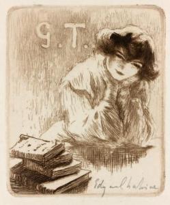 CHAHINE Edgar 1874-1947,Ex-libris pour Georges Teyssier,Ferri FR 2016-04-15