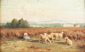 CHAIGNEAU Jean Ferdinand 1830-1906,Sheep grazing within a Landscape,Tooveys Auction GB 2023-07-12