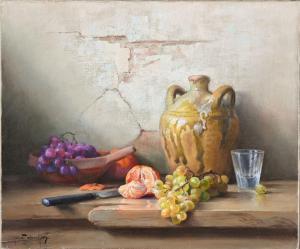 CHAILLOUX Robert 1913-2006,Nature morte à la clémentine et aux raisins,Conan-Auclair FR 2024-02-20