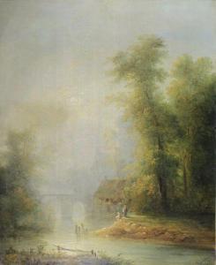 CHAINBAUX Louis Nicholas,Paysage fluvial,1847,Saint Germain en Laye encheres-F. Laurent 2019-03-24