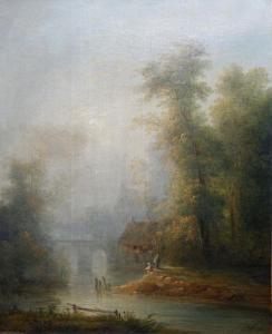 CHAINBAUX Louis Nicholas,Paysage fluvial,1847,Saint Germain en Laye encheres-F. Laurent 2019-06-30