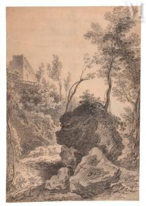 CHAIX Louis 1740-1811,Paysage de forêt italienne,1781,Millon & Associés FR 2022-05-19