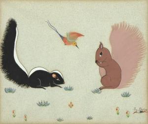 CHALEE Pop 1908-1993,Untitled (Skunk and Squirrel),Santa Fe Art Auction US 2021-08-14