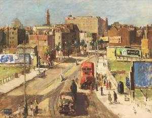 CHALKER Jack Bridger,A bustling junction with St Paul's Cathedral beyon,1947,Sworders 2020-12-15