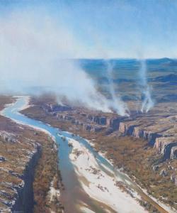 CHALLEN MICHAEL 1957-2011,FIRE ACROSS THE KIMBERLEY,GFL Fine art AU 2021-11-23