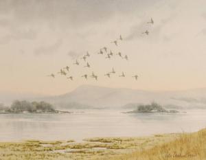 CHALLEN Peter,Geese over the lake,1982,Burstow and Hewett GB 2007-12-19
