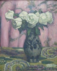 CHALLIÉ Jean Laurent 1880-1943,Le bouquet de roses blanches,Art Valorem FR 2020-12-15