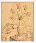 CHALLOU Jacques 1900-1900,Bouquet de tulipes et peches,Rossini FR 2020-07-08