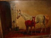 CHALON K.S.,horse and pony in a stable with small dog as spect,Rogers Jones & Co 2007-11-27