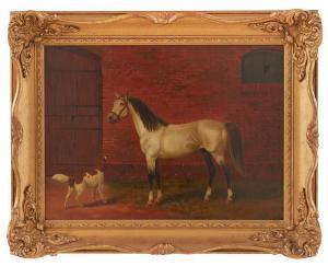 CHALON K.S. 1872-1932,Horse and Terrier in the Stable,New Orleans Auction US 2023-03-25