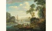 CHALON Louis 1687-1741,Vue de la vallée du rhin animée d'embarcations,Tajan FR 2006-06-22