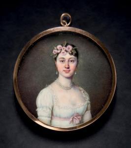 CHALOT Nicolas 1790-1810,Portrait d'une jeune femme en buste,Binoche et Giquello FR 2017-11-29
