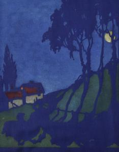 CHAMBERLAIN Joseph 1900,A Moonlit Landscape,John Nicholson GB 2020-01-29